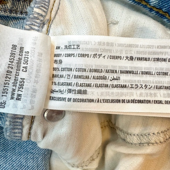 Abercrombie &Fitch The ‘90s Straight Ultra High Rise 27/4R Curve Love Blue Jeans - Picture 10 of 11